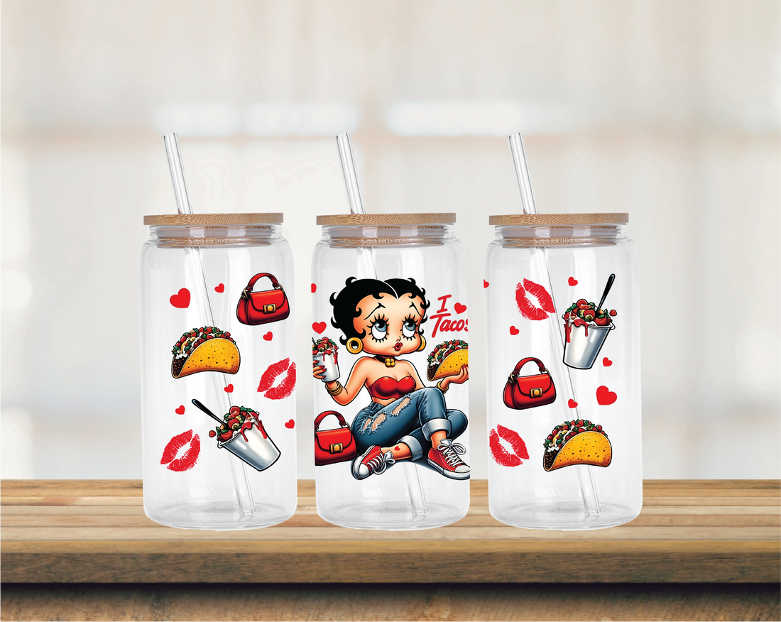 16oz Glass Can I Love Tacos