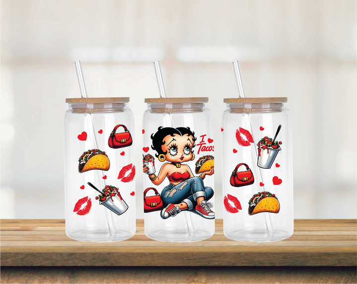 16oz Glass Can I Love Tacos