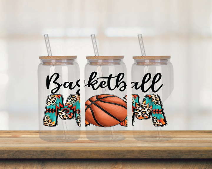 16oz Glass Can Basketball Mom