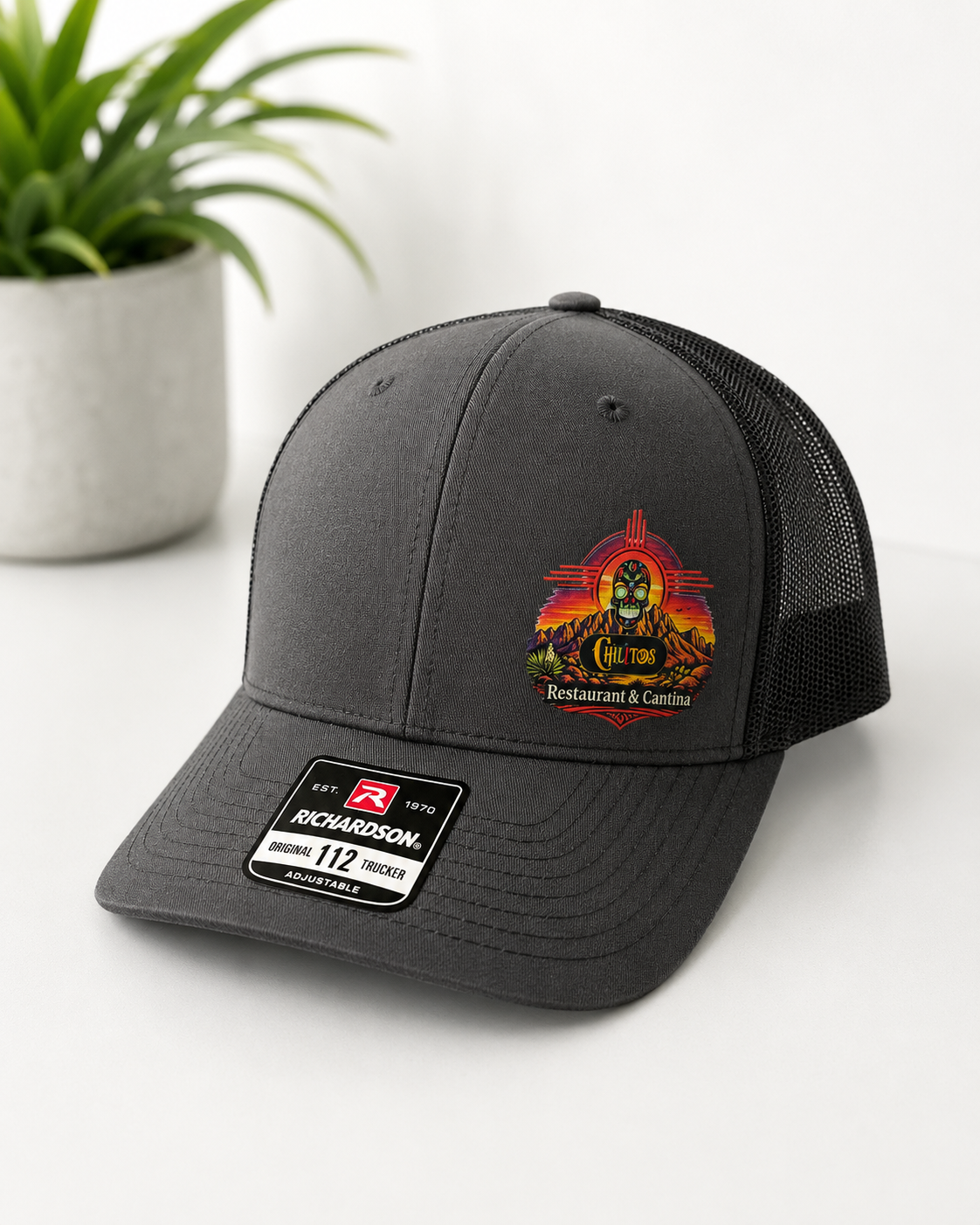 Chilitos Richardson 112 Trucker Hat – Charcoal/Black